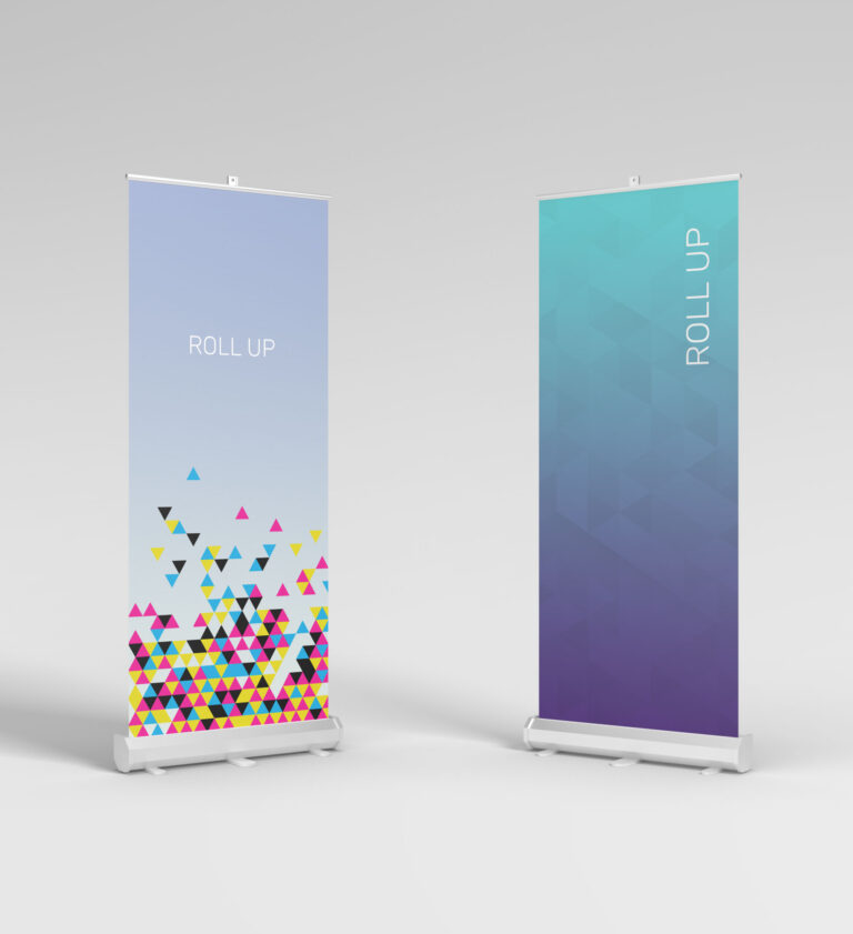 Gráficas enrollables para promocionar un evento